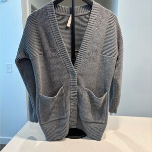 Athleta Gray Button-Up Chunky Cardigan, Size XXS